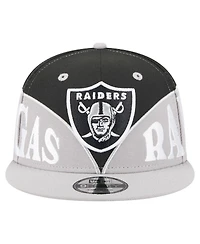 New Era Men's Black/Gray Las Vegas Raiders Split 9FIFTY Snapback Hat