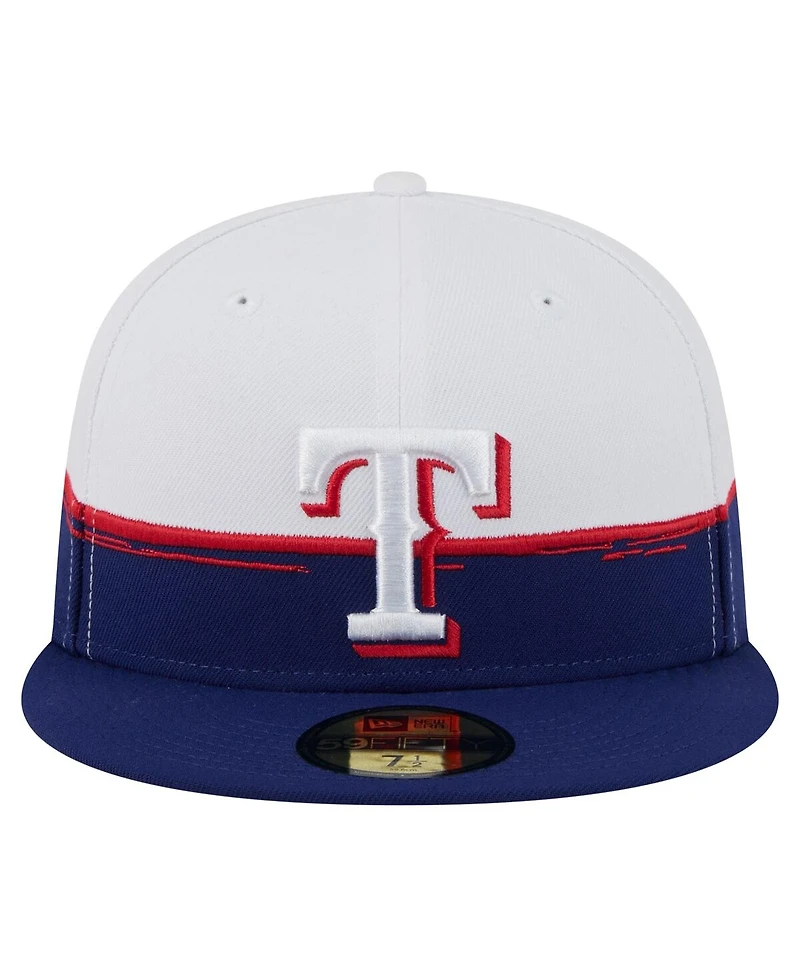 New Era Men's Royal/White Texas Rangers Paint Stroke 59FIFTY Fitted Hat