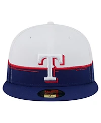 New Era Men's Royal/White Texas Rangers Paint Stroke 59FIFTY Fitted Hat