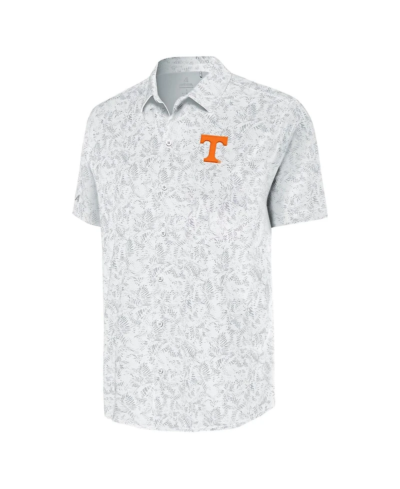 Antigua Men's White Tennessee Volunteers Lush Button-Up Shirt