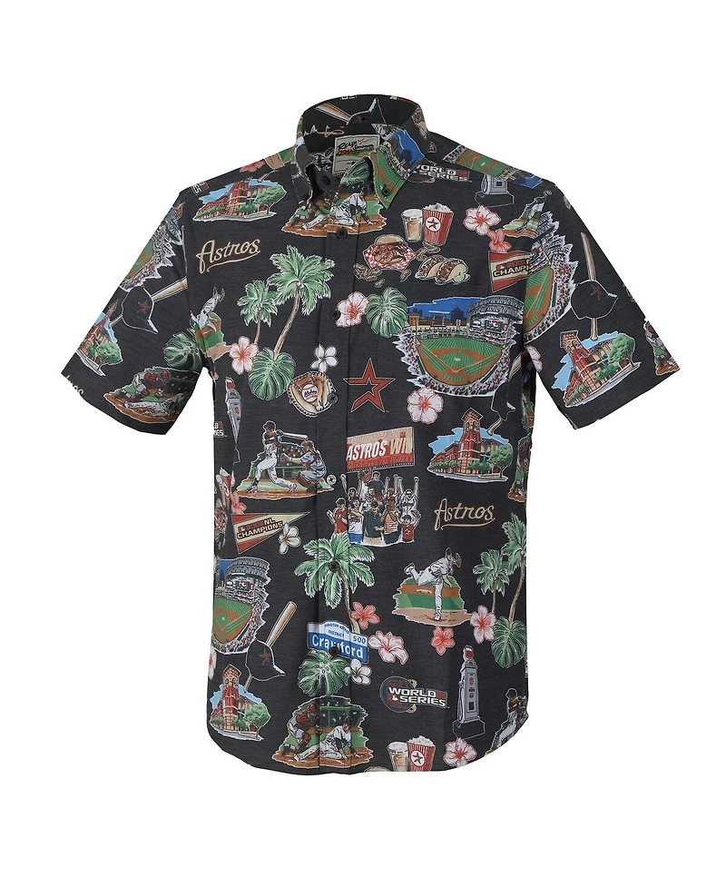 Reyn Spooner Men's Black Houston Astros Scenic Tri-Blend Button-Down Shirt