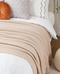 Battilo Herringbone Chenille Knit Throw
