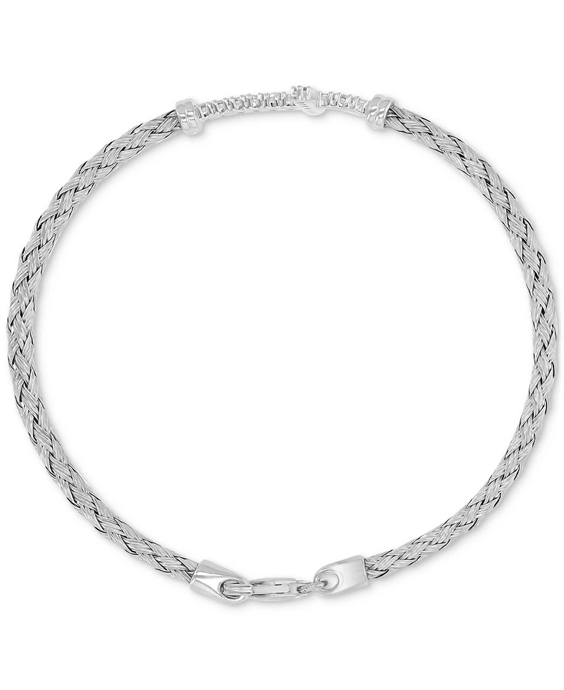 Macy's Cubic Zirconia Cross Charm Bracelet in Sterling Silver