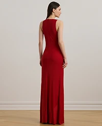 Lauren Ralph Women's Ring-Trim Jersey Cowlneck Gown