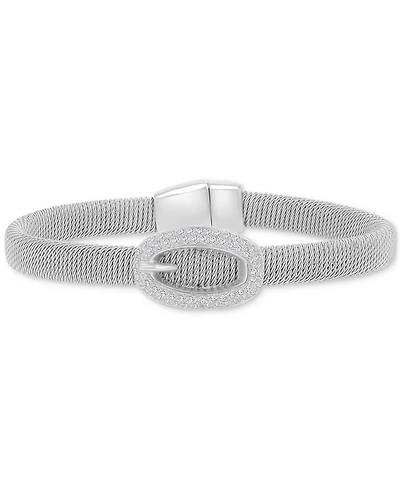 Macy's Cubic Zirconia Buckle Charm Bracelet Sterling Silver (also 14k Gold Over Silver)