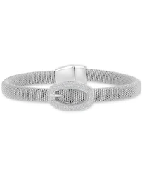 Macy's Cubic Zirconia Buckle Charm Bracelet Sterling Silver (also 14k Gold Over Silver)