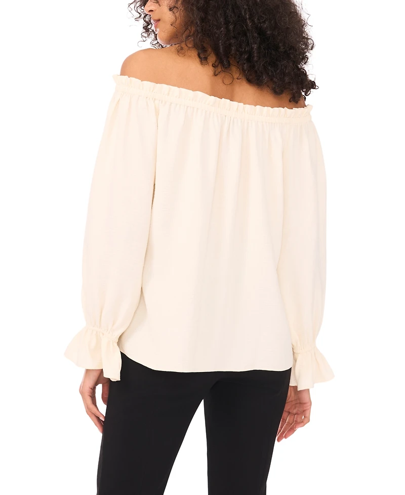 Msk Women's Scuba Crepe Off-The-Shoulder Top