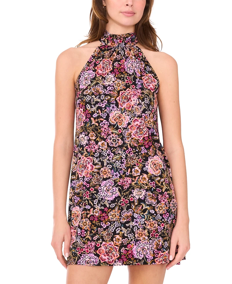 Msk Petite Sleeveless Halter A-Line Dress
