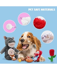 Nocciola 6 in 1 Little Red Riding Hood Plush Dog Toys, Fairy tale Puzzle Dog Toy