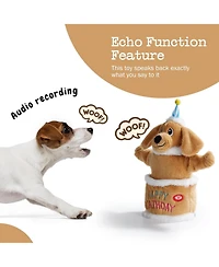 Fuzzwoof Birthday Cake Dog Toy, Dancing with Echo Function Feature, Singing Birthday Songs, Interactive Dog Toys, Plush Stuffed Puppy Toy
