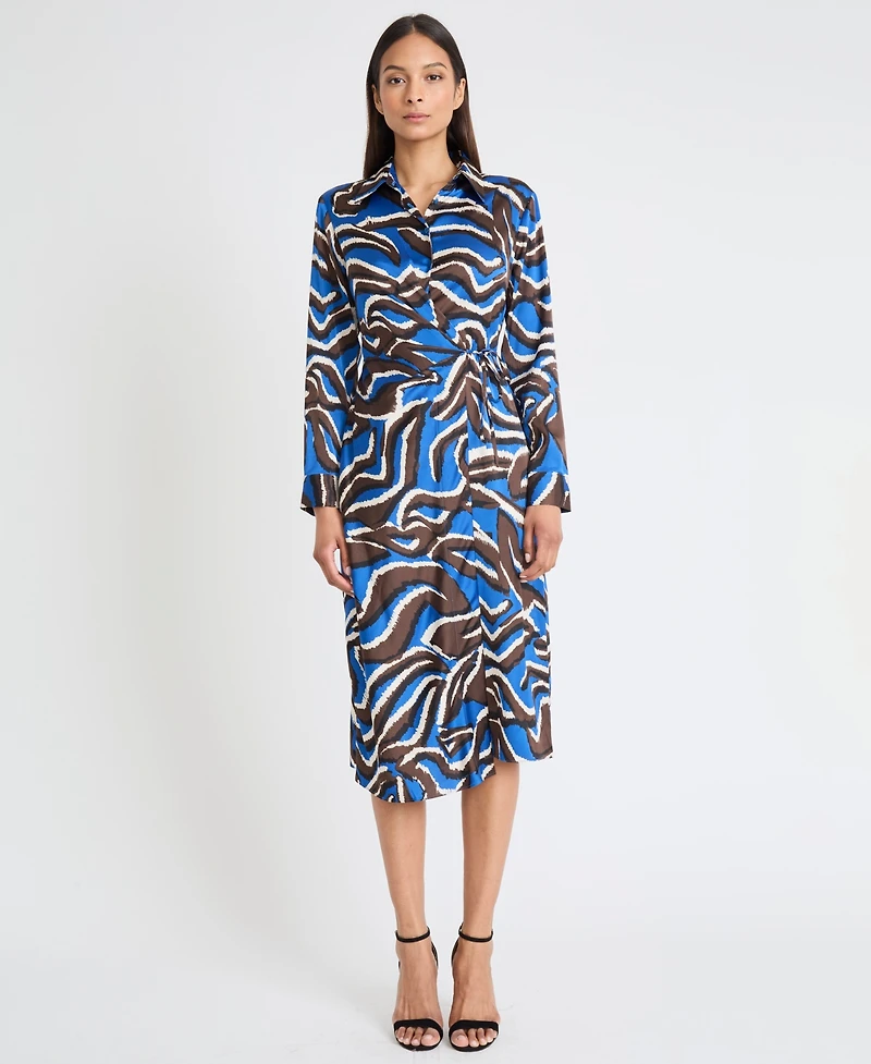 Donna Morgan Women's Collared Chiffon Shirtdress