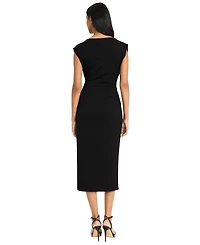 Donna Morgan Women's Boat-Neck Midi Sheath Dress