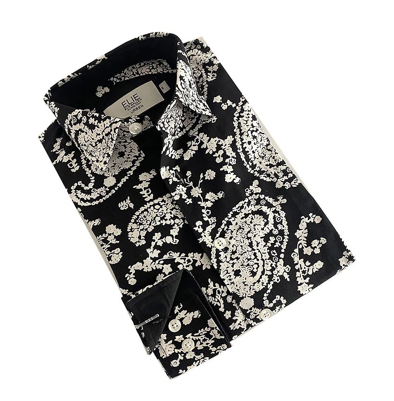 Elie Balleh Little Boys Black Paisley Button Down Shirt