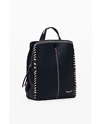 Desigual Women's Large faux leather effect backpack with topstitching