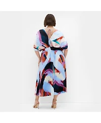 City Chic Women's Henley Print Midi Dress