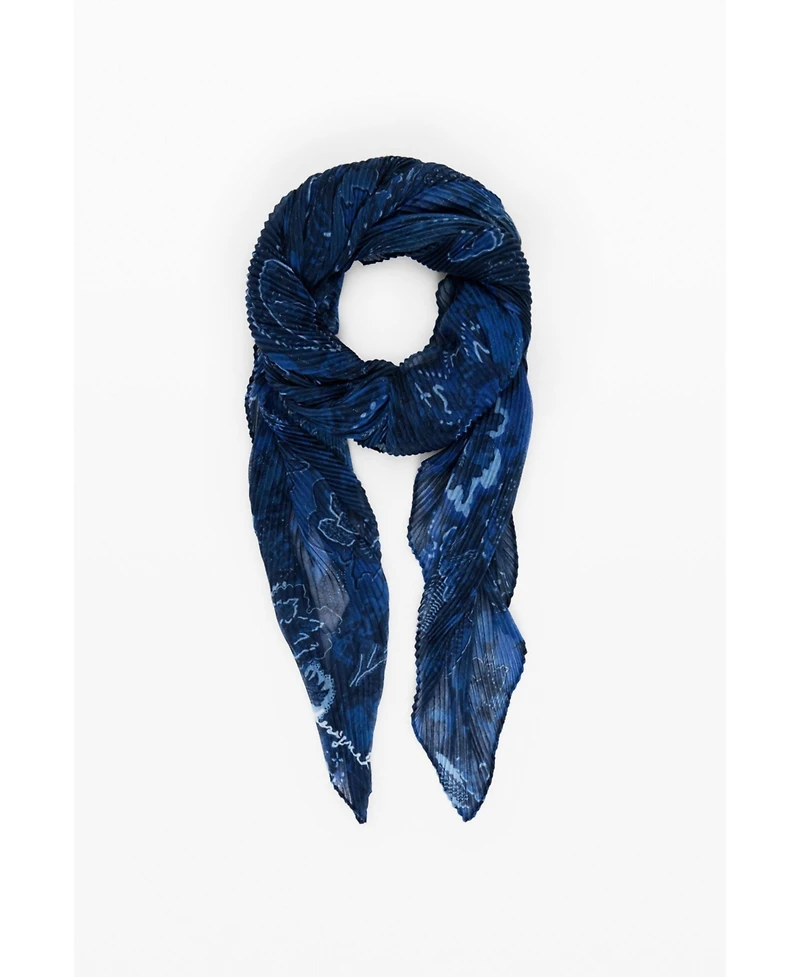 Desigual Women's Pleated rectangular paisley scarf
