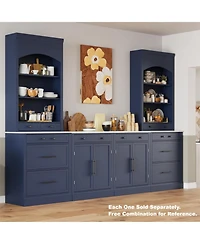 Streamdale Furniture Kitchen Pantry Cabinet Faux Marble Top