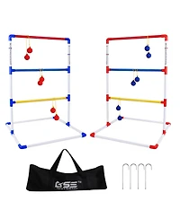 Premium Solid Plastic Ladder Ball Toss Game Set with Ladder Ball Bolas & Carrying Case