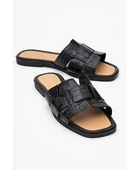 Notre Leather Flat Sandals (Women)