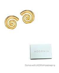 Adornia Tarnish Resistant Gold Swirl Statement Stud Earrings