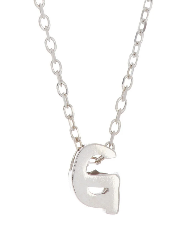 Adornia Rhodium Mini Initial Pendant Necklace