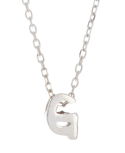Adornia Rhodium Mini Initial Pendant Necklace