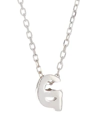Adornia Rhodium Mini Initial Pendant Necklace
