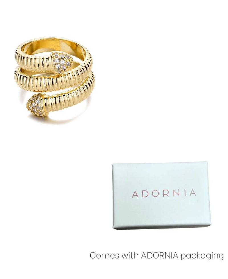 Adornia Gold Cubic Zirconia Coil Wrap Ring
