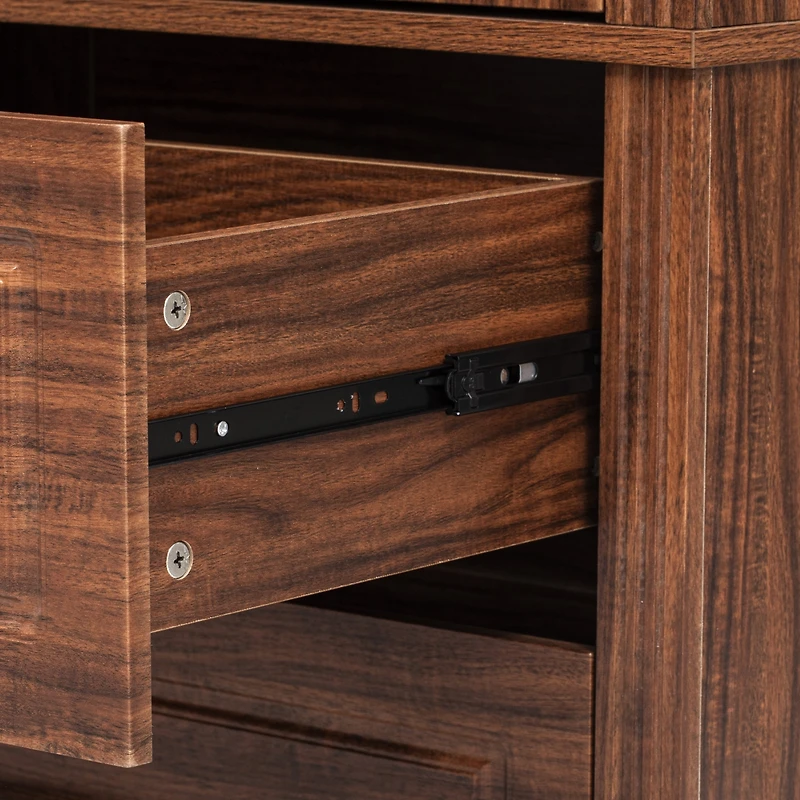 Casainc 71" Freestanding Pantry Cabinet with 2 Drawers, 8 Door Shelves, 3 Cabinet Shelves, Embossed Texture Finish