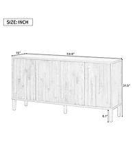 Streamdale Furniture 59.8" 4-Door Sideboard - Farmhouse Buffet/Tv Stand