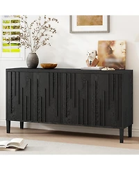 Streamdale Furniture 59.8" 4-Door Sideboard - Farmhouse Buffet/Tv Stand