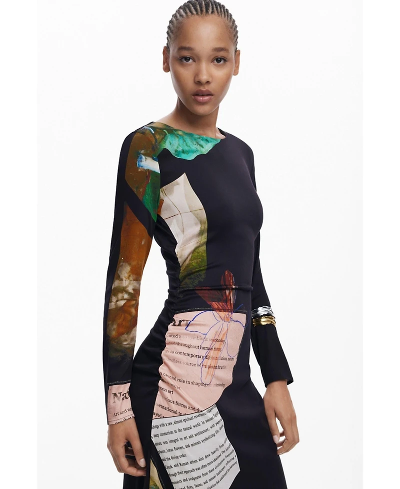 Desigual Women's Collage asymmetrical dress