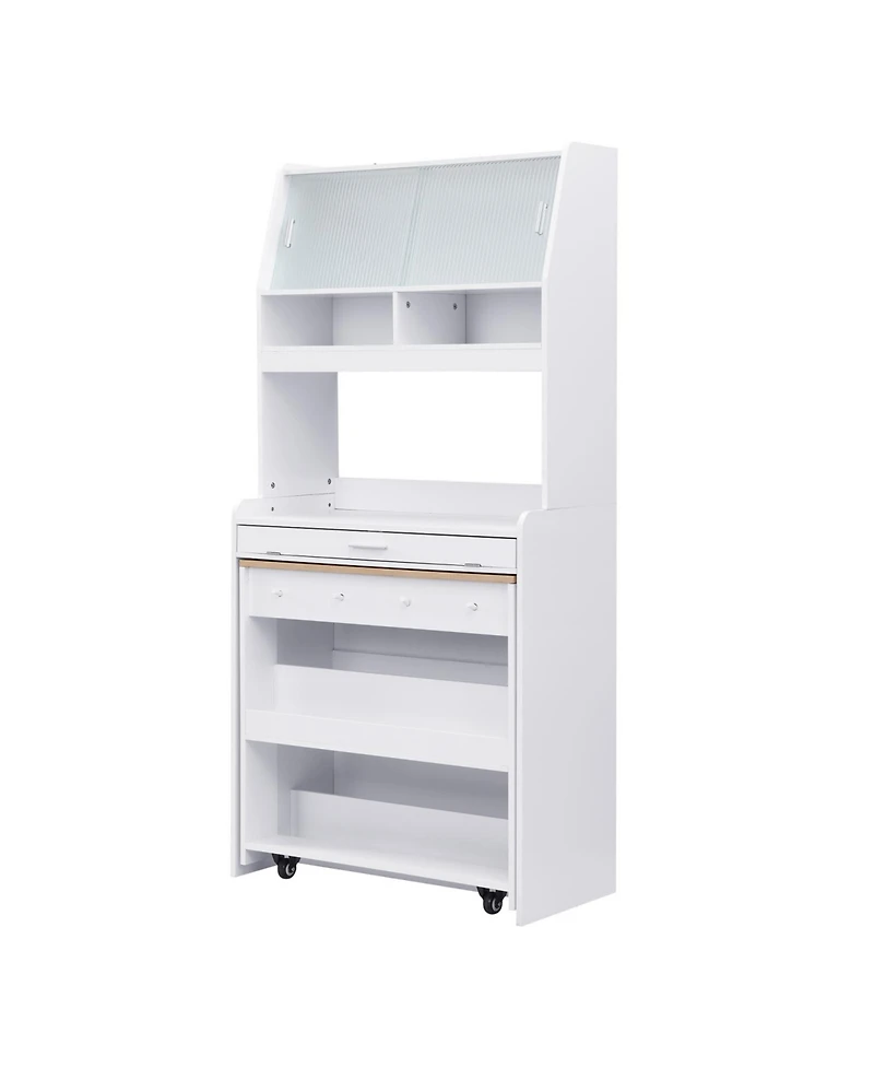 Streamdale Furniture Compact Buffet Hutch Foldable Table Storage