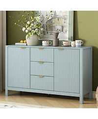 Streamdale Furniture Wave Design Sideboard - Adjustable Shelves Drawers Soft-Close Doors