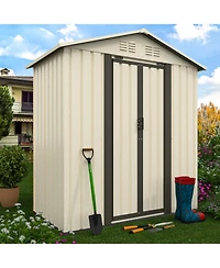 Streamdale Furniture Outdoor Storage Garden Shed 5FTx3FT Apex Roof White
