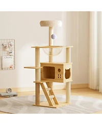 Streamdale Furniture Modern Cat Tower with Scratching Posts & Hammock