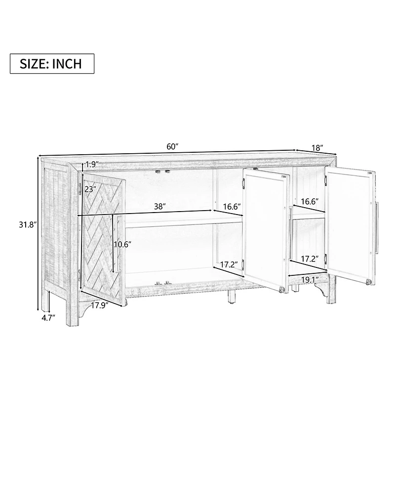 Streamdale Furniture Storage Cabinet Sideboard