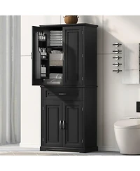 Streamdale Furniture Bathroom Storage Cabinet with Doors & Drawer