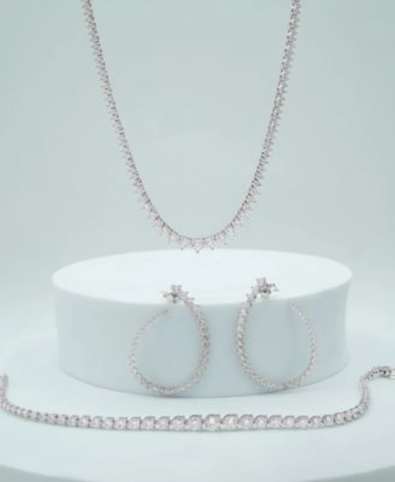 Wrapped In Love Diamond Graduated Tennis Necklace Bracelet Spiral Hoop Earrings Collection In 14k White Gold Exclusively At Macys