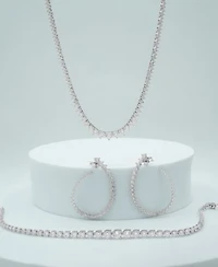Wrapped In Love Diamond Graduated Tennis Necklace Bracelet Spiral Hoop Earrings Collection In 14k White Gold Exclusively At Macys