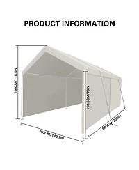 Streamdale Furniture 12x20 Heavy Duty Portable Carport - White