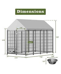 Streamdale Furniture Large Dog Kennel Outdoor Pet Pen with Roof - 7.94'L