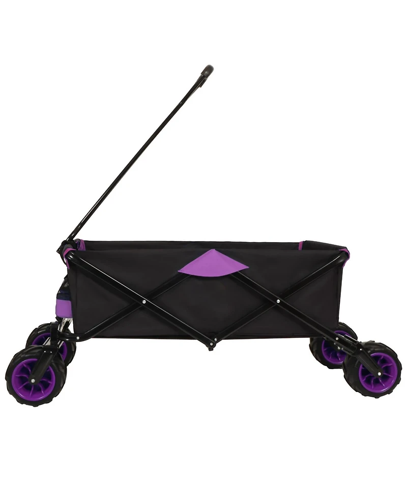 Streamdale Furniture Folding Wagon - All-Terrain Wheels Black & Purple