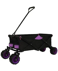 Streamdale Furniture Folding Wagon - All-Terrain Wheels Black & Purple