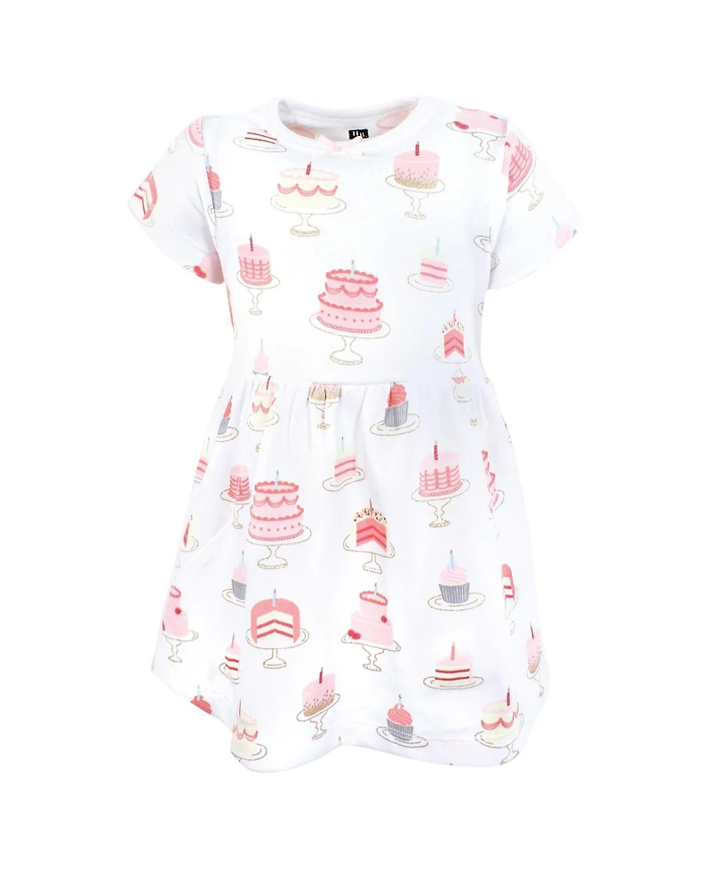 Hudson Baby Toddler Girls Cotton Dresses 2pck, Multicolor Sea Shells