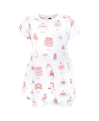 Hudson Baby Toddler Girls Cotton Dresses 2pck, Multicolor Sea Shells