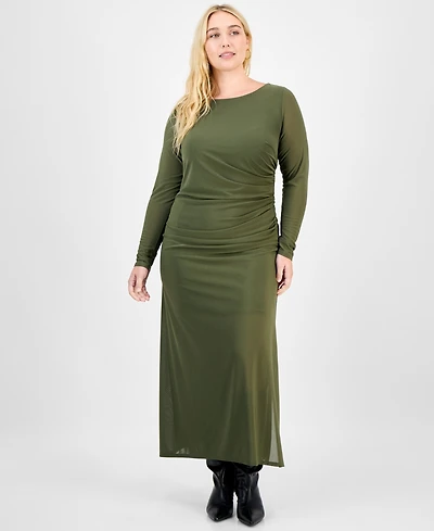 Bar Iii Plus Mesh Maxi Dress, Macy's Exclusive