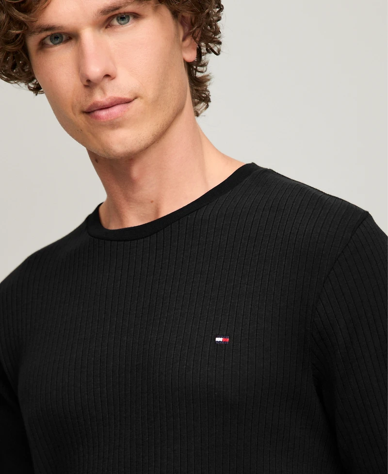 Tommy Hilfiger Men's Ribbed Long-Sleeve Pajama Shirt