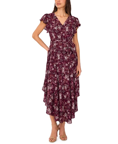 Vince Camuto Women's V-Neck Flutter-Sleeve Maxi Dress