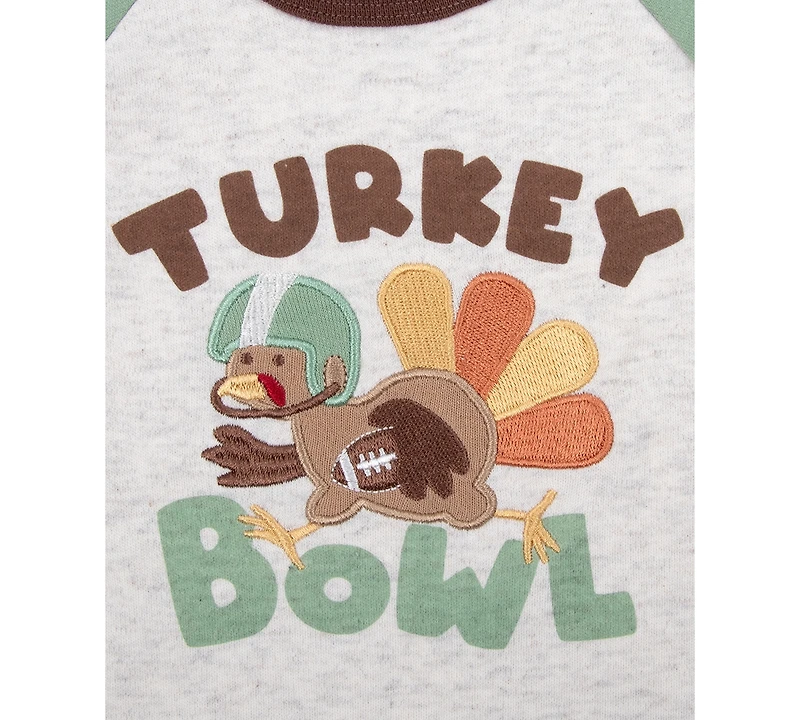 Baby Essentials Boys Turkey Bowl Coverall, Cap & Socks, 3 Piece Set